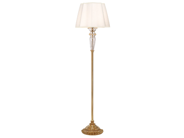 CHARLOTTE 4795/P - Shaded gold plated floor lamp with glass and silk shade by Possoni Illuminazione - view 2